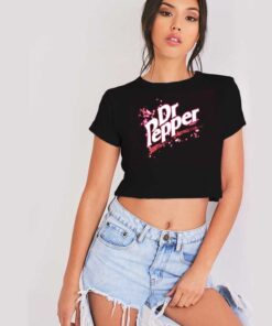 Retro Thermal Dr Pepper Logo Crop Top Shirt