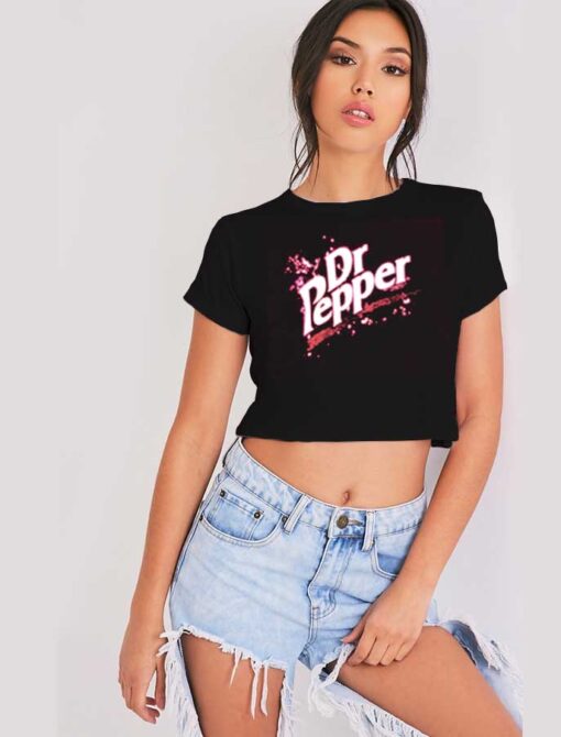 Retro Thermal Dr Pepper Logo Crop Top Shirt