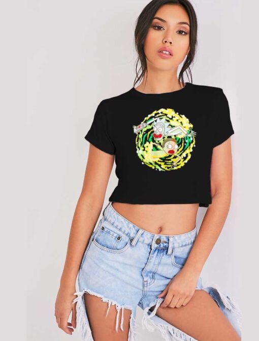 Rick and Morty Green Portal Crop Top Shirt