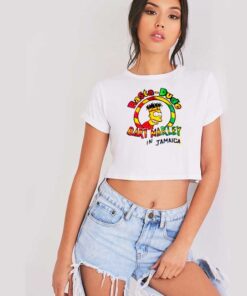 Simpsons Rasta Dude Bart Marley In Jamaica Crop Top Shirt