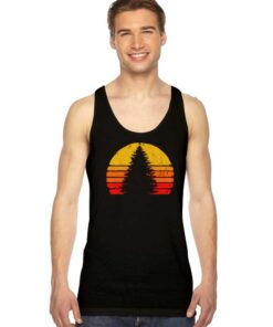 Solitary Pine Tree Sunset Tank Top