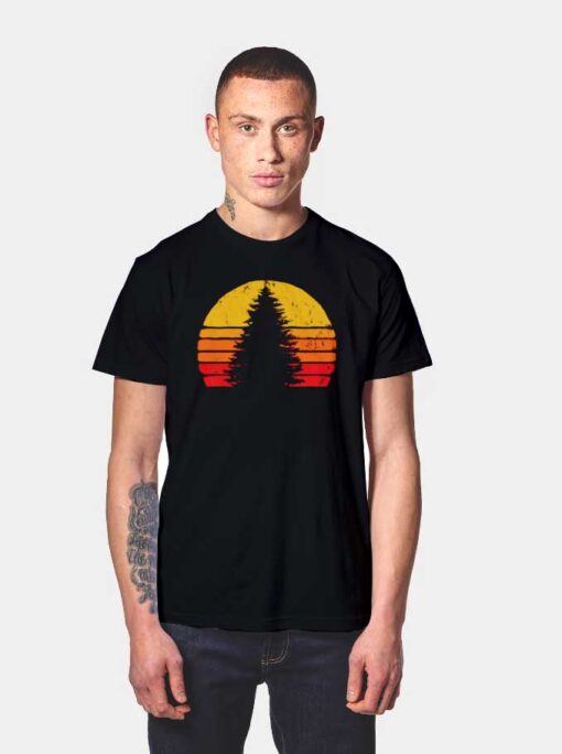 Solitary Pine Tree Sunset T Shirt