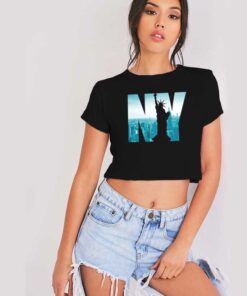 Urban New York City Skyline Statue Crop Top Shirt