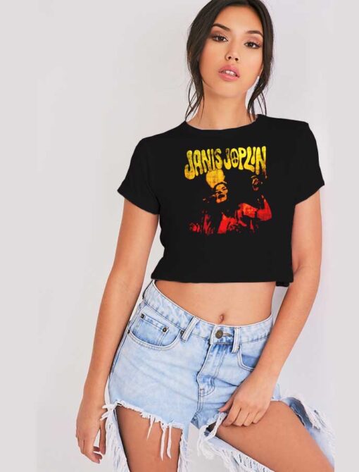 Vintage Janis Joplin Peace Hippie Crop Top Shirt