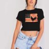 Vintage US Flag Cock Fight Battle Crop Top Shirt