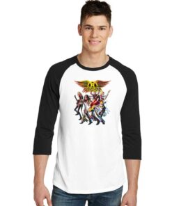 Aerosmith Band Cartoon Vintage Raglan Tee