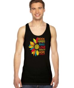 Biden Harris Peace Love Equality Flower Colorful Tank Top