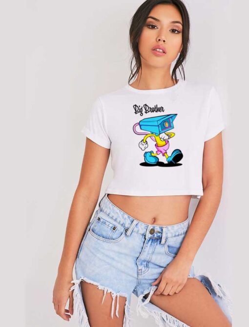 Big Brother Security Camera Cartoon Crop Top Shirt