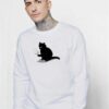 Black Cat Catching a Bird Sweatshirt