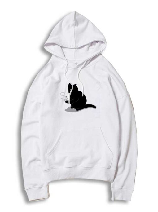 Black Cat Catching a Bird Hoodie