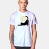 Black Cat With Moon Under The Moon T Shirt