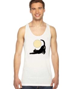 Black Cat With Moon Under The Moon Tank Top