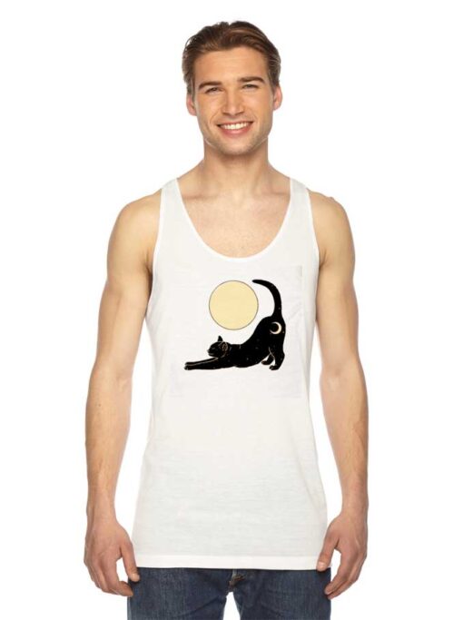 Black Cat With Moon Under The Moon Tank Top