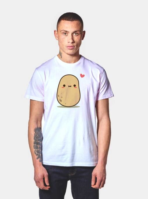 Cute Potato in Love Blushing T Shirt