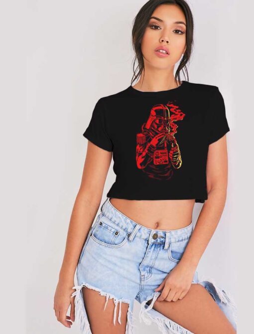 Darth Vader Cool Monochrome Paint Crop Top Shirt