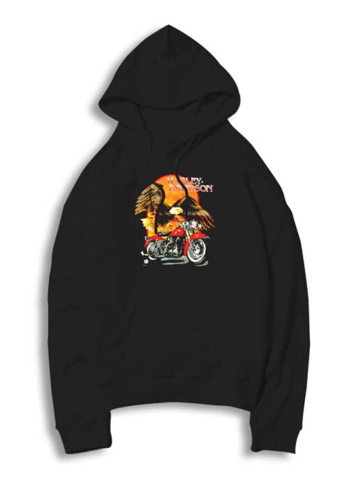 Eagle On Sunset Harley Davidson Hoodie