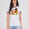 Garfield Halloween Pumpkin Cartoon Ringer Tee