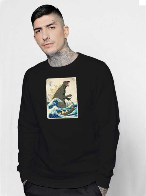 Godzilla Kanagawa Japanese Vintage Sweatshirt