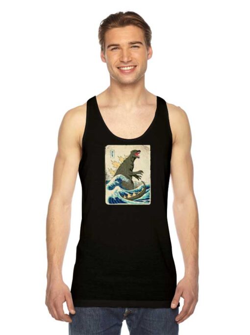 Godzilla Kanagawa Japanese Vintage Tank Top