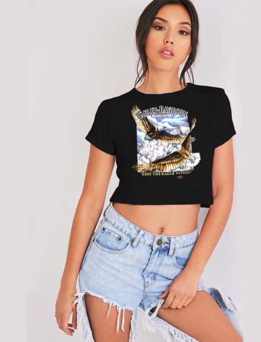 Harley Davidson Keep The Eagle Flying Crop Top Shirt