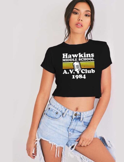 Hawkins Middle School Vintage 1984 Crop Top Shirt