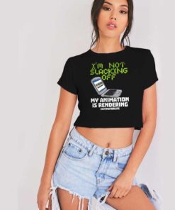 I'm Not Slacking Old Phone Crop Top Shirt