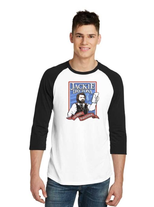 Jackie Daytona Regular Human Bartender Raglan Tee