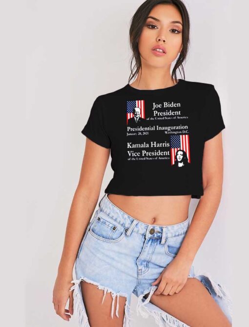 Joe Biden Kamala Harris 2021 For America Crop Top Shirt