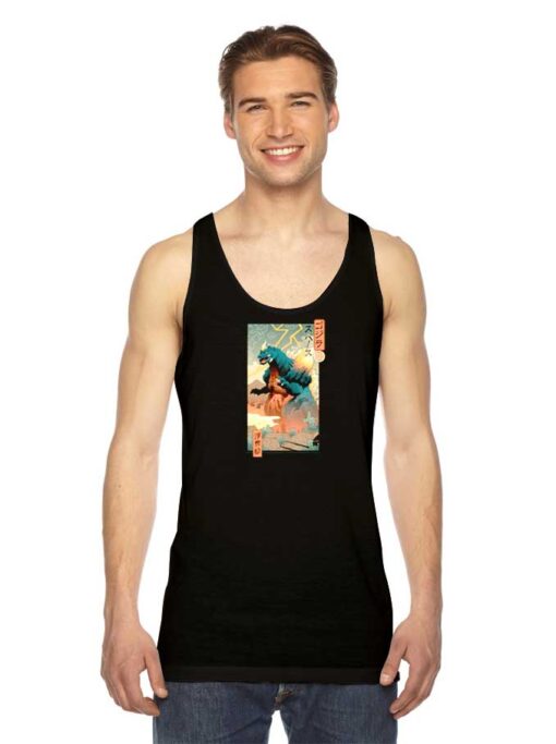 King Kaiju Ukiyo-e Godzilla Tank Top