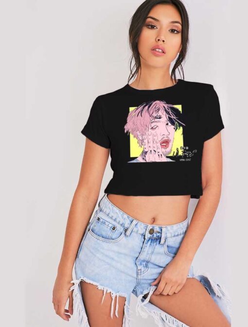 Lil Peep Rip Paint Face Crop Top Shirt