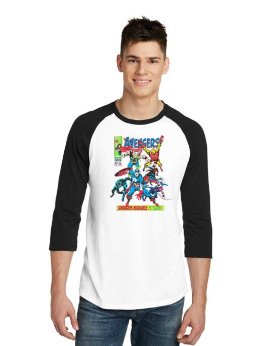 Marvel Vengadores Comics Assemble Raglan Tee