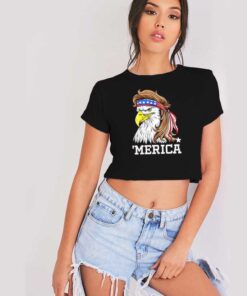 Merica Bald Eagle Patriotic Merica Crop Top Shirt