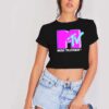 Mtv Pop Logo Music Television Crop Top Shirt