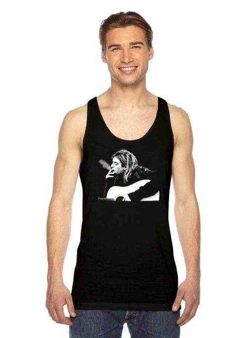 Nirvana Kurt Cobain Smoking Guitar Tank Top