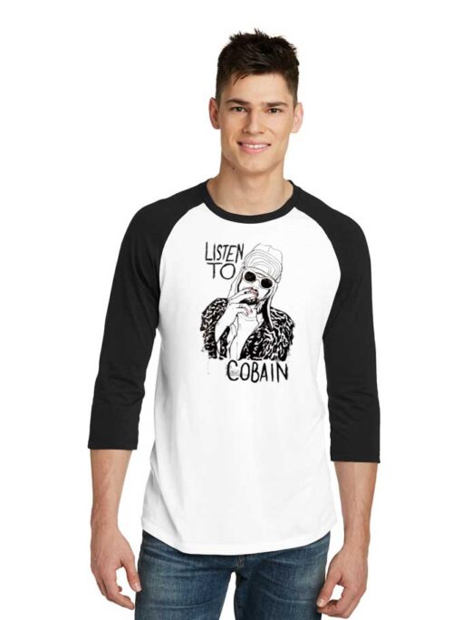 Nirvana Listen To Kurt Cobain Raglan Tee