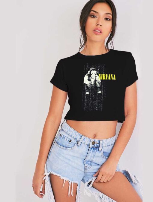 Nirvana Monkey Band Grunge Style Crop Top Shirt