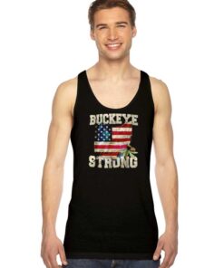 Ohio Buckeye Strong Ohio USA Flag Vintage Tank Top