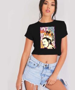 Queen Poster Vintage Freddie Mercury Crop Top Shirt