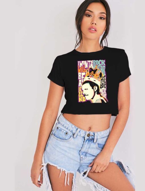 Queen Poster Vintage Freddie Mercury Crop Top Shirt