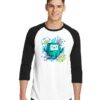 Retro BMO Adventure Time Cartoon Raglan Tee