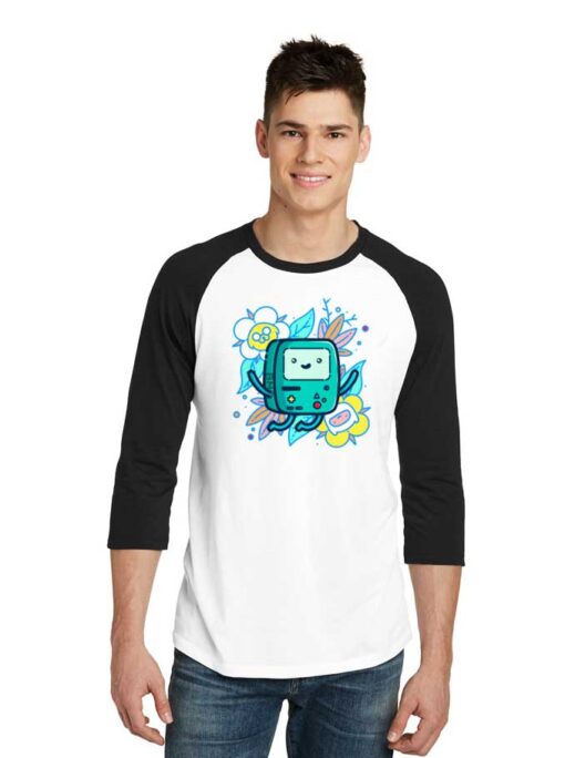 Retro BMO Adventure Time Cartoon Raglan Tee