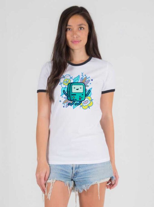 Retro BMO Adventure Time Cartoon Ringer Tee