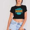 Retro Miami Football Vintage Dolphin Sport Crop Top Shirt