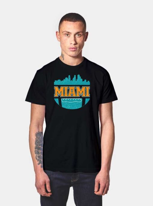 Retro Miami Football Vintage Dolphin Sport T Shirt