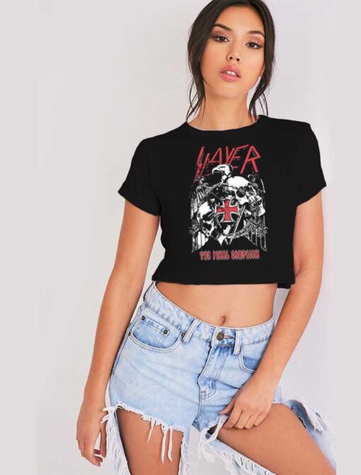 Slayer Band The Final Campaign Eagle Crop Top Shirt