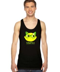 Sourpuss Lemon Cat Glasses Tank Top