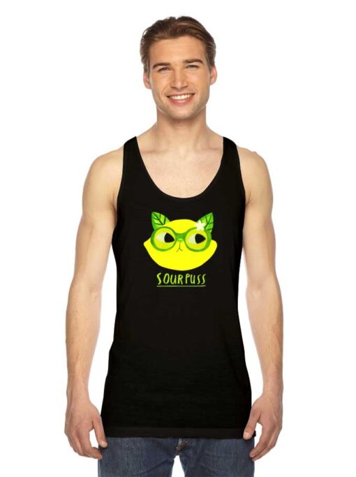 Sourpuss Lemon Cat Glasses Tank Top