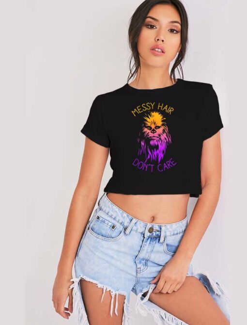 Star Wars Chewbacca Messy Hair Colorful Crop Top Shirt