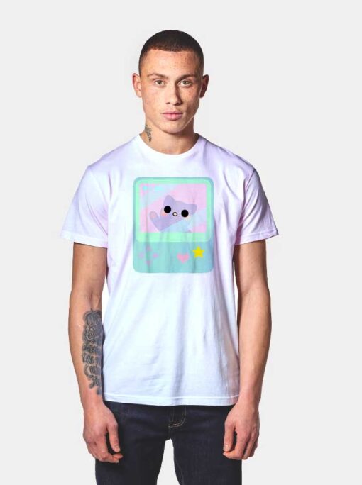 Super Kawaii Gamer Cat Pastel T Shirt