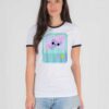 Super Kawaii Gamer Cat Pastel Ringer Tee